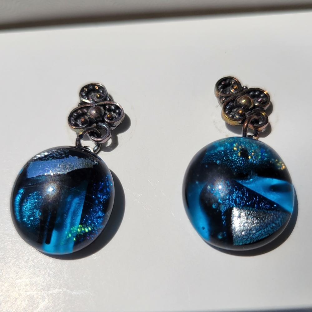 Fused glass Earrings 🌟